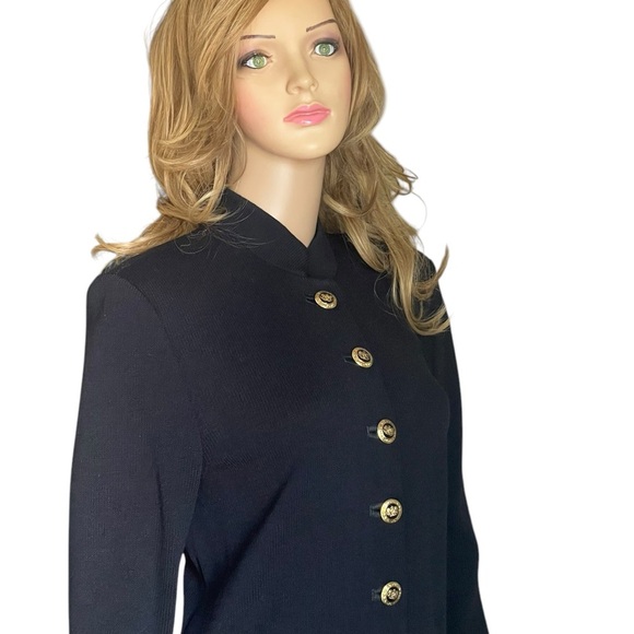 Vintage St. John collection Military Style  Knit black Jacket size S - Picture 6 of 15